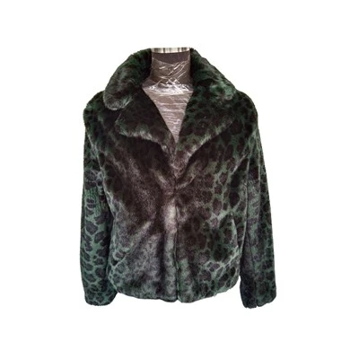 Chaqueta corta con estampado de leopardo para mujer